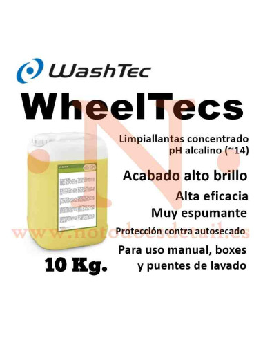 WashTec WHEELTECS 10kg - Limpiallantas alcalino concentrado para uso manual, boxes y puentes de lavado - NOTODOESDETAIL