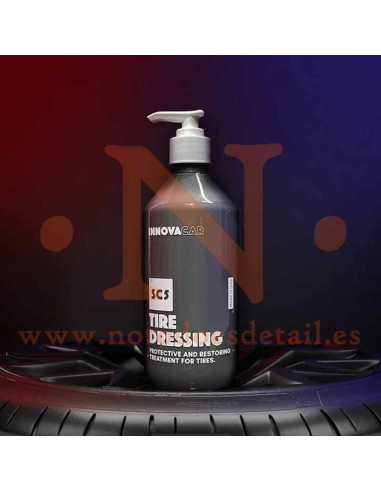 Innovacar SC5 TIRE DRESSING 500ml - Protector SiO2 negro profundo para neumáticos y gomas - NOTODOESDETAIL